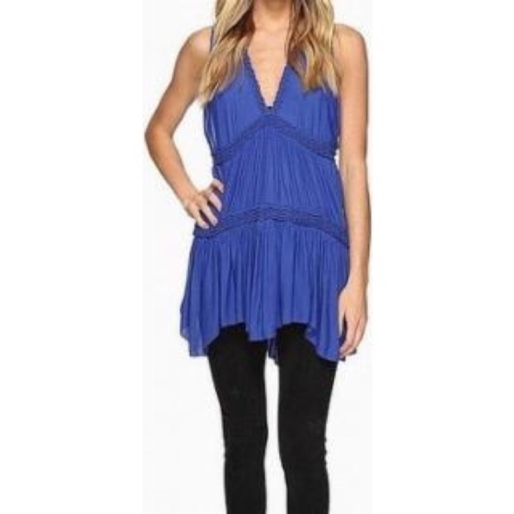 Free People V-neck Textured Tunic Top